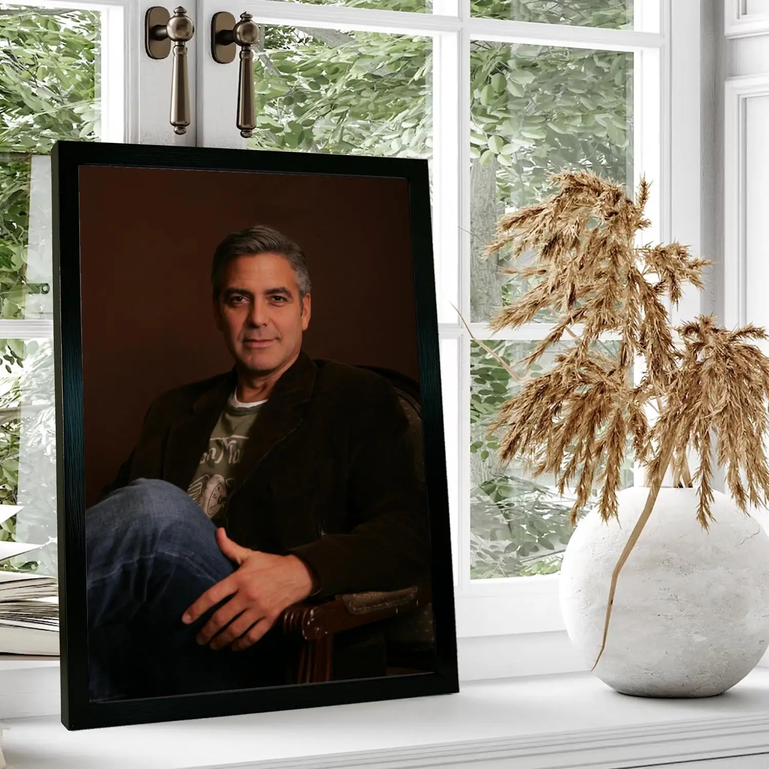 Pôster de arte em tela George Clooney e arte de parede, impressão de imagem, decoração moderna de quarto familiar, pintura decorativa