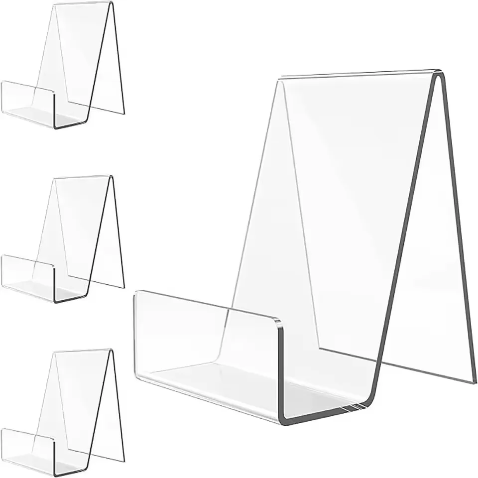 4pcs Acrylic Book Stand Book Holder For Display Clear Easel Stand For Display Holder Postcard Sticker book holder book stand
