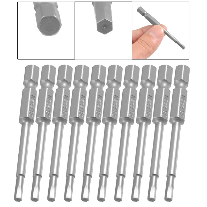 Uxcell 1/4" Hex Shank Screwdriver Bits - 65mm Length H14 Hexagon Insert Bits