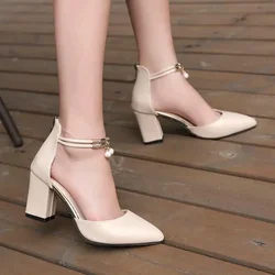 Summer Women's Shoes Pointed Toe PumpsDress High Heels Boat Wedding Tenis Feminino Side with Sandals Zapatos Mujer Wedding 2024