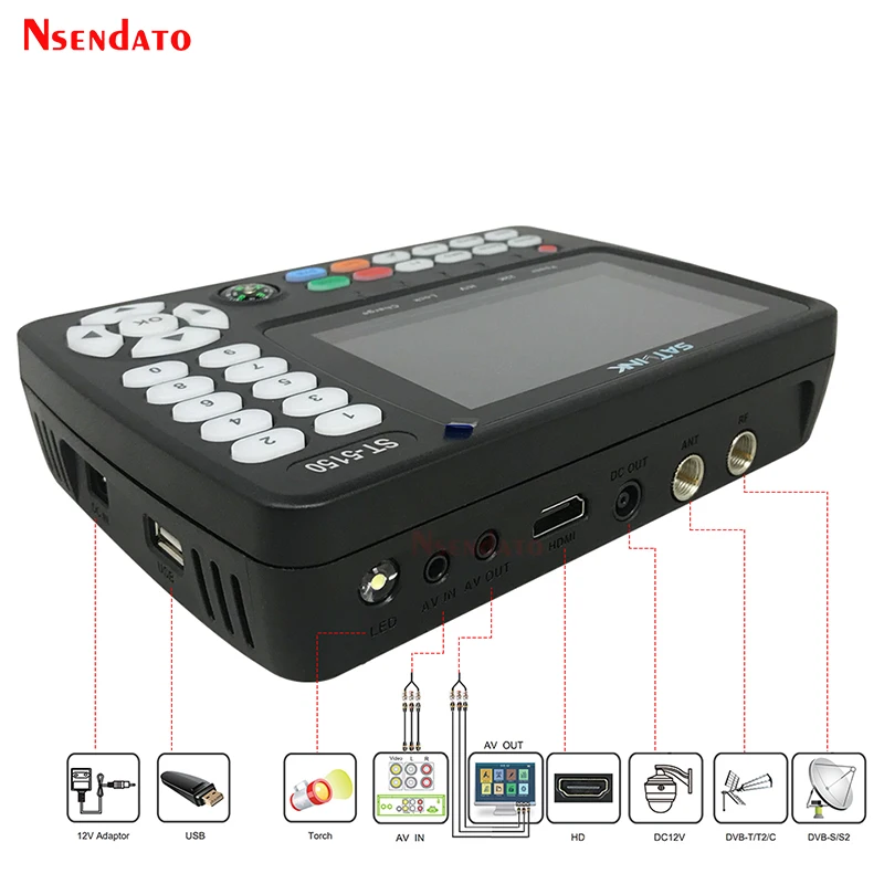 Satlink ST5150 Original DVB-S2/T2/C COMBO Sat finder Satellite signal Finder Meter H.265 MPEG-4 16APSK Satfinder TV Receiver