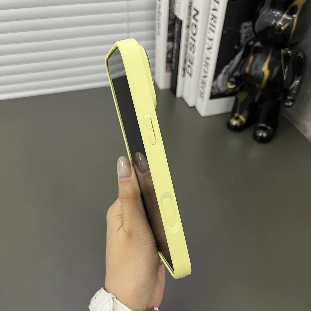 Luxury Candy Color Crystal Silver Border Phone Case with Large Window and Glass Lens Film