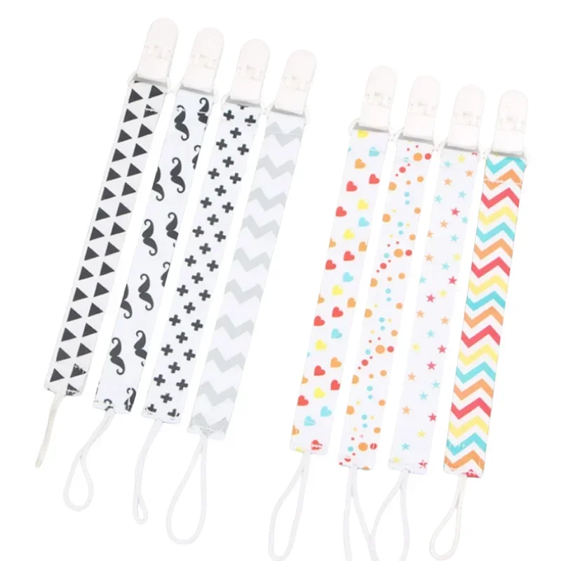 Pacifier Clip Cartoon Fixed Button Baby Pacifier Clip Chain Ribbon Dummy Soother Holder Chain Anti-drop Buckle Strap for Nipple Infant Feeding