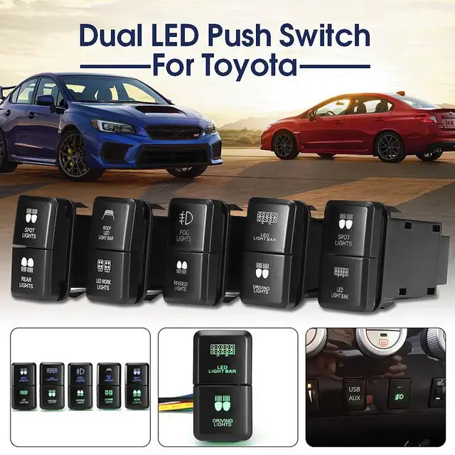 12V Dual Spot Fog Driving Roof Work Reverse Rear LED Light Bar Push ...