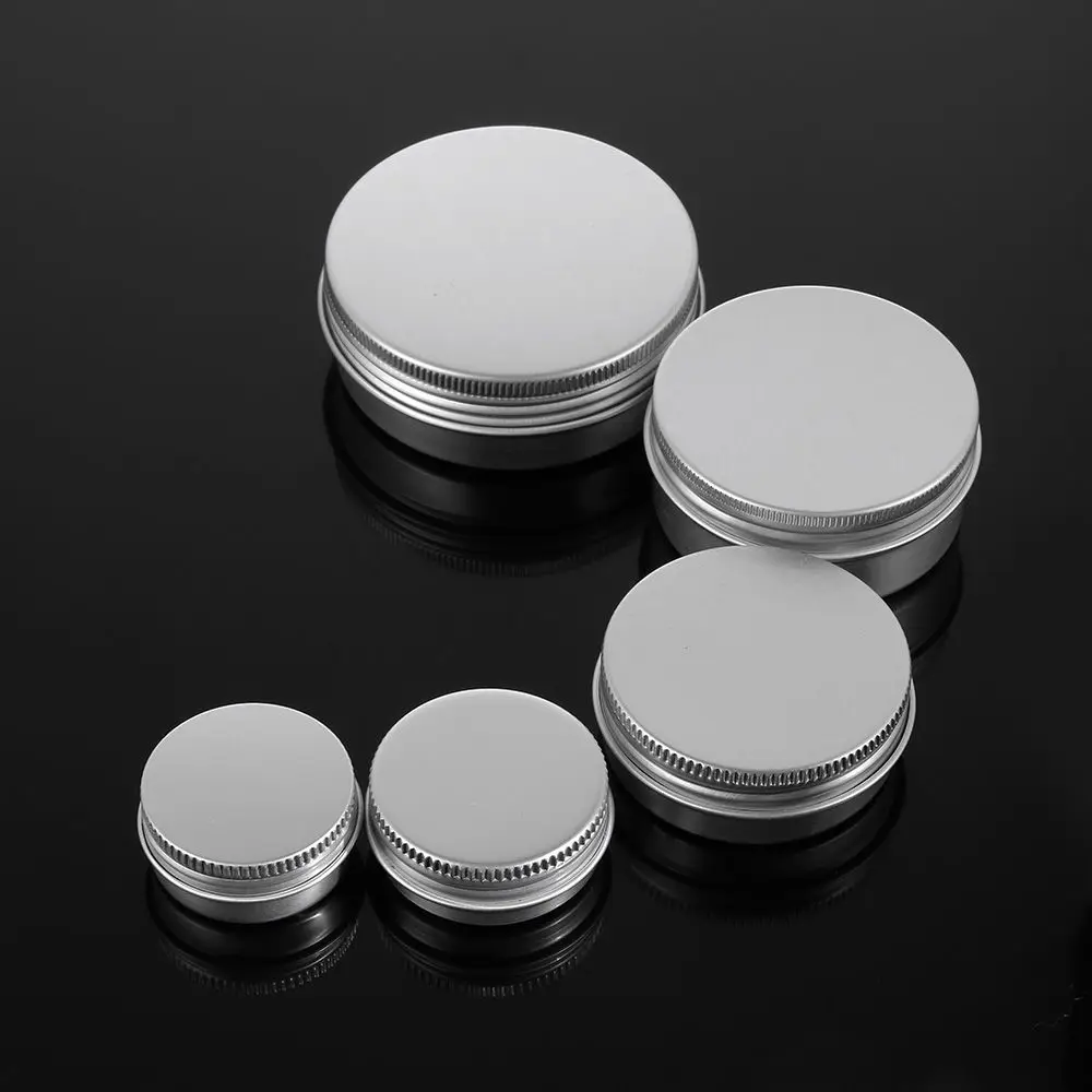Reusable Silver Small Sample Canisters Cap Upper Screw Empty Aluminium Bottles Cosmetic Pot Jar Makeup Storage Tin Container