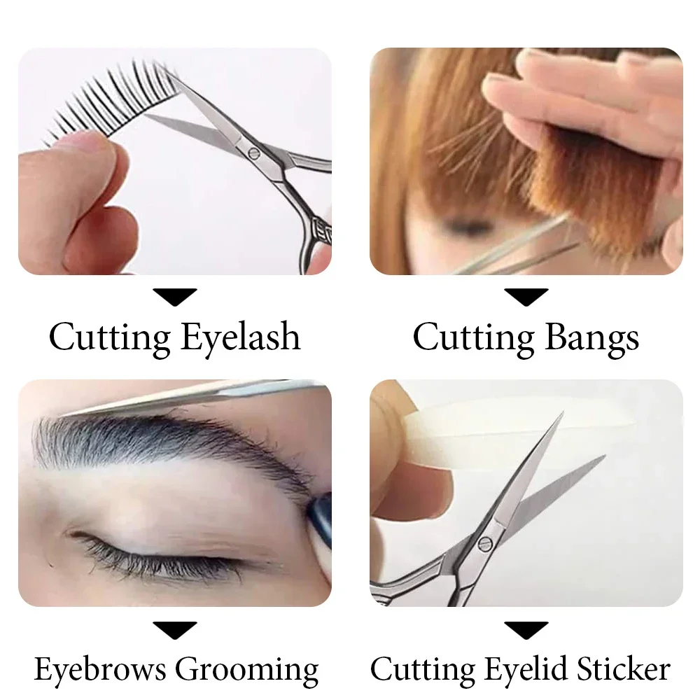 1Pcs Facial Hair Beard Scissors for Mustache, Nose, Eyebrows and Nail Cutting Scissors Stainless Steel Trimming Makeup Scissors 2