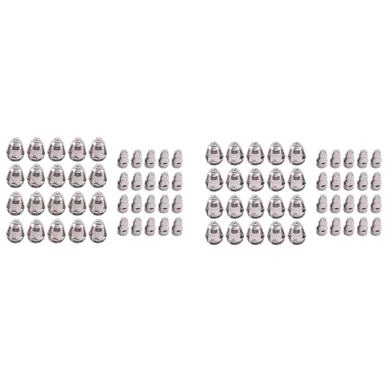 

80 шт. сопла P80/наконечник электрода расходные материалы для плазменной резки аксессуары запасные части 40 шт. 1,1 мм и 40 шт. 1,3 мм