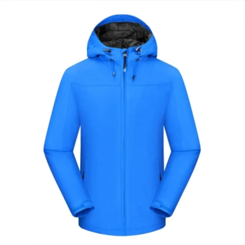 Autumn Winter Men's Hooded Drawstring Jacket Fashion Trendy Solid Color Long Sleeved Spliced Pockets Zipper Cardigan Casual Coat