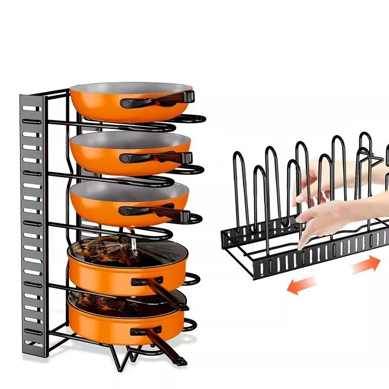 1PC Multi Layer Storage Rack, Kitchen Lid Rack, Adjustable Storage Rack, Vertical Multifunctional Countertop Storage Rack