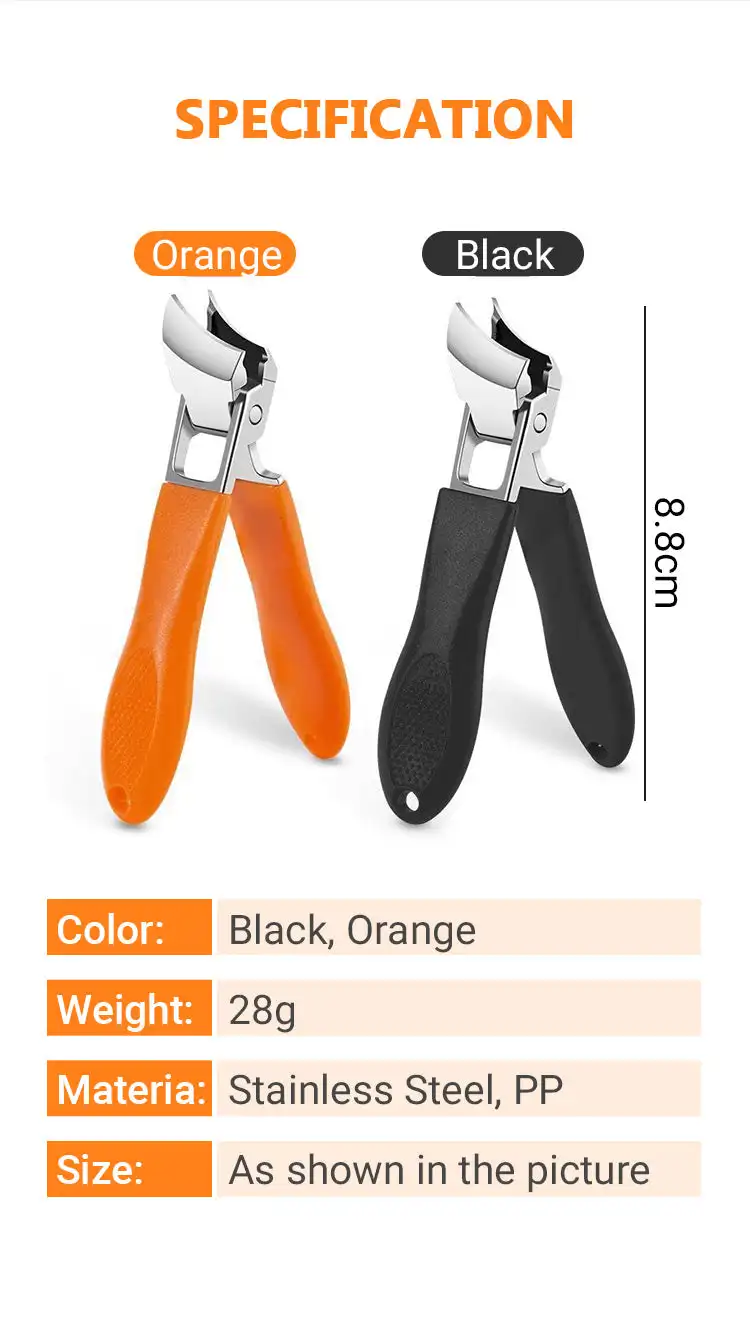 Wide Jaw Opening Anti-Splash Slanted Nail Clipper Oblique Blade Ingrown Toenail Clipper Hard Nails Pet Pedicure Manicure Tools