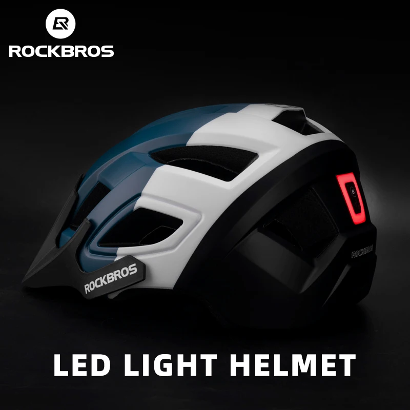 ROCKBROS Bicycle Helmet LED Tailight Rechargeable Cycling Helmet MTB Road Bike Helmet Sport Safety Hat For Man Cycling equipment