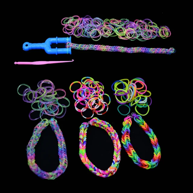 Rainbow Loom Rubber Band Bracelets  Rainbow Loom Rubber Bands Kids - 600  Pcs Kids - Aliexpress