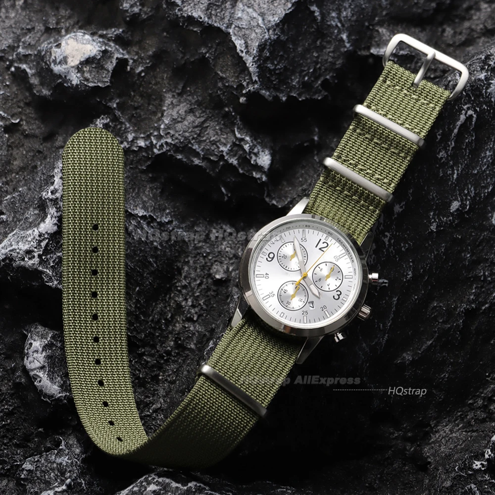 Braided Nylon Universal Sport Watch Strap - Versatile Military-Style Wrist Band Accessory