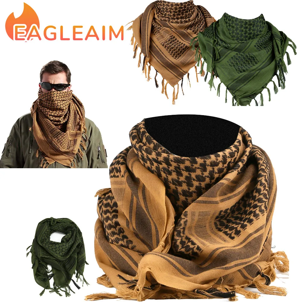 Multifunctional Shemagh Head Scarf - 100% Cotton Keffiyeh Desert Army Wrap