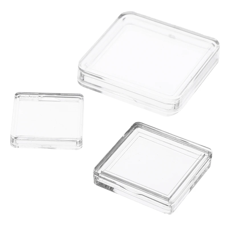 Plastic Protector Containers 10PCS 8mm 20mm 25mm 36mm Square Clear Plastic Protector Containers Case For Token Board Game Holder Boxes Cards Collection