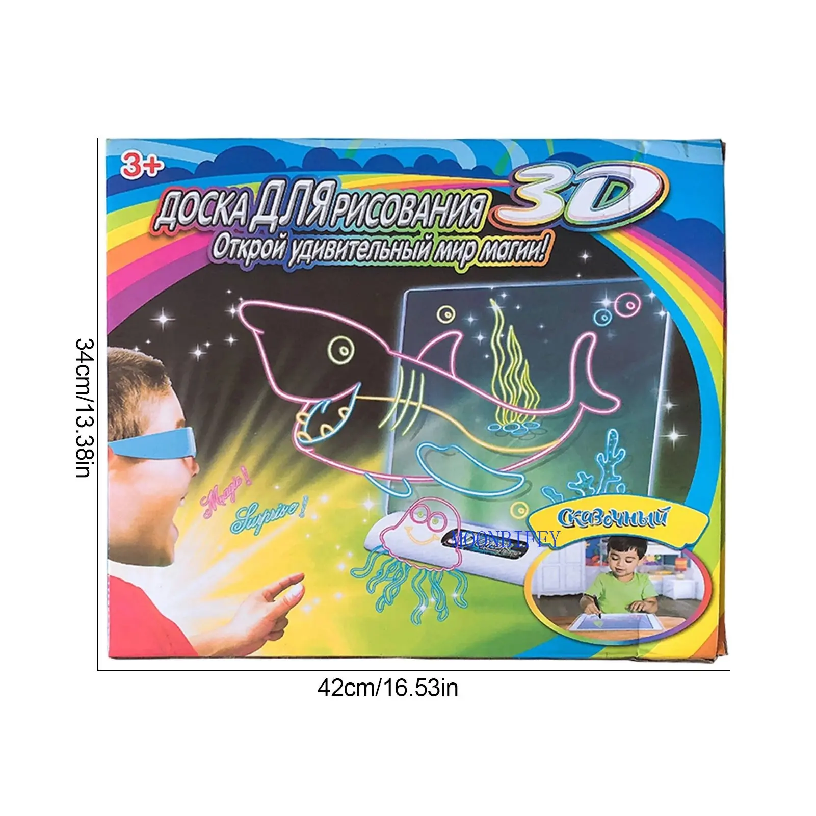 3d Magic Drawing Pad Light Effects Puzzle Board Sketchpad Tablet Creative  Toy Children Painting Art Learning Tool Gift For Kids