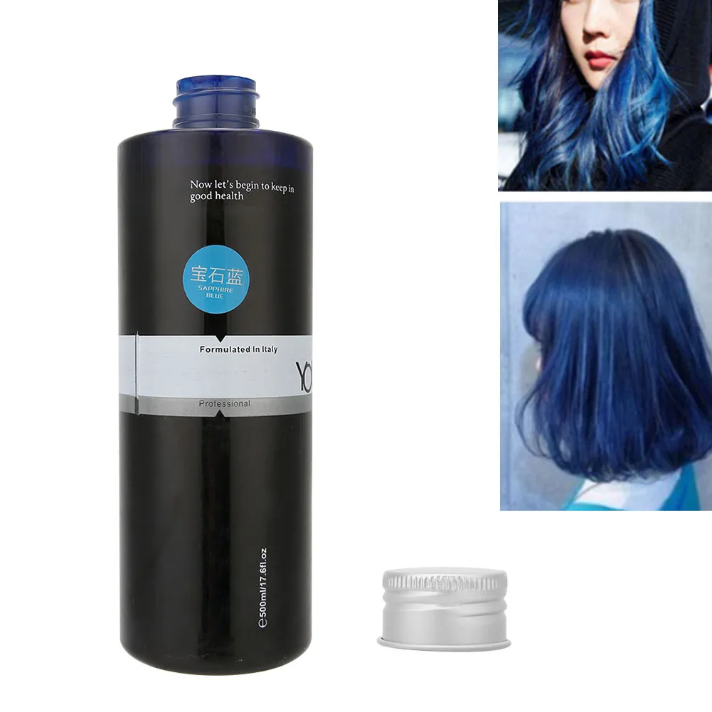 500ml New Professional Natural Blue Hair Color Cream Long-Lasing Semi Permanent Hair Dye Cream Hairdressing Tool Supplies (Blue) boutonniere and wrist corsag wedding supplies wedding flower art simulation flower business celebration guests blue 459