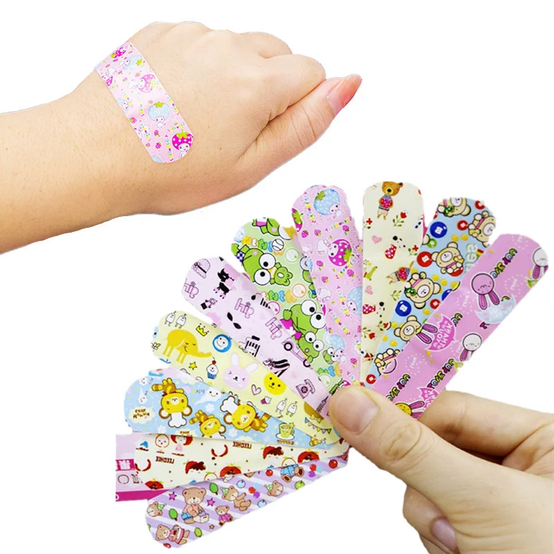 

100pcs/set Cartoon Band Aid Kawaii Transparent Non-transparent Wound Plaster Patch for Children Kids Medical Strips Bandages
