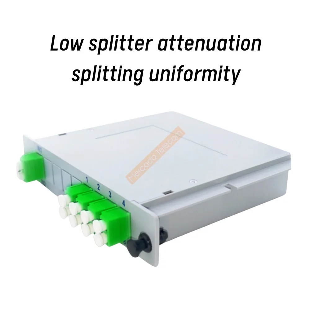 LC APC PLC 2x8 광섬유 분배기 박스 카세트 카드 삽입형 PLC 분배기 FTTH 광섬유 커플러 분배기