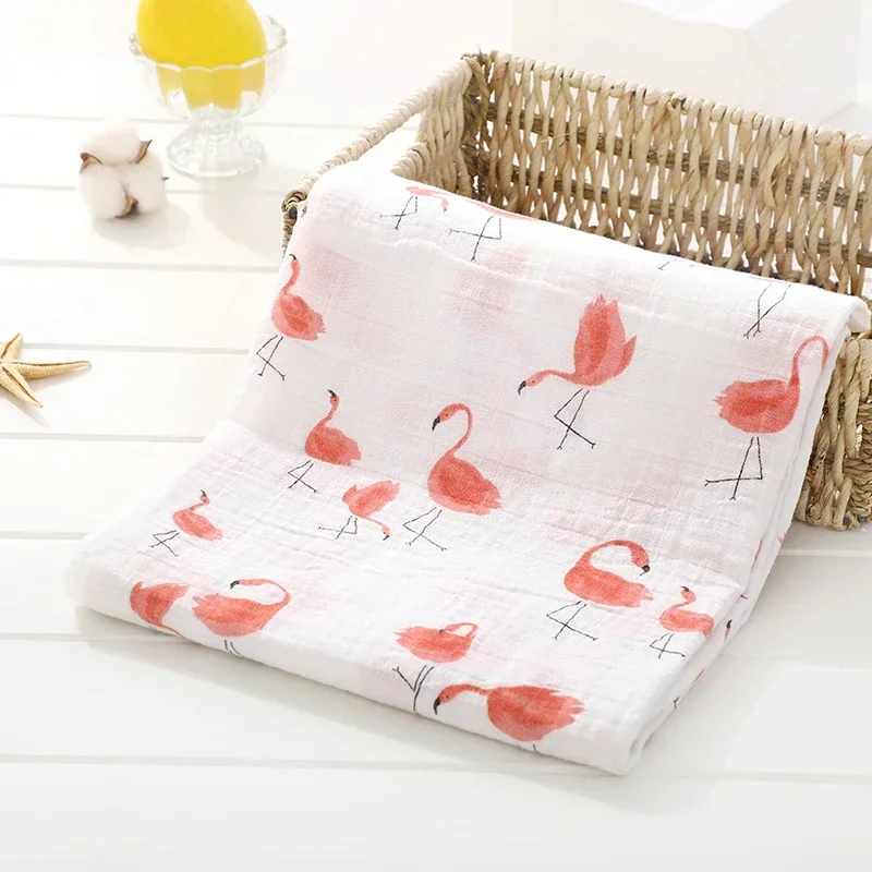 Baby Blanket Muslin Swaddle Blankets Cotton 2 Layers 120*110cm Newborn Baby Bath Towel Wrap Bedding
