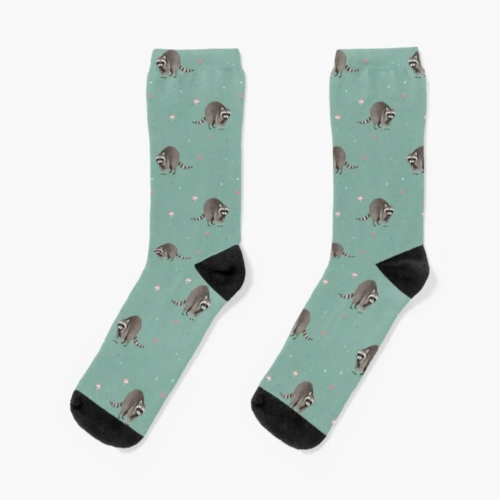 Little Raccoon Pattern Socks luxury Lots Socks For Men Women's blue toast pattern socks essential lots woman socks men s