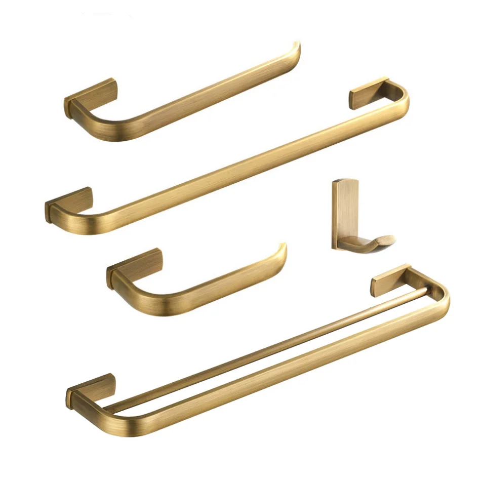 Badezimmer-Hardware-Set, Zubehör, Antikes Messingregal, Wandmontage, Handtuchhalter, Taschentuchhalter, Nzh103