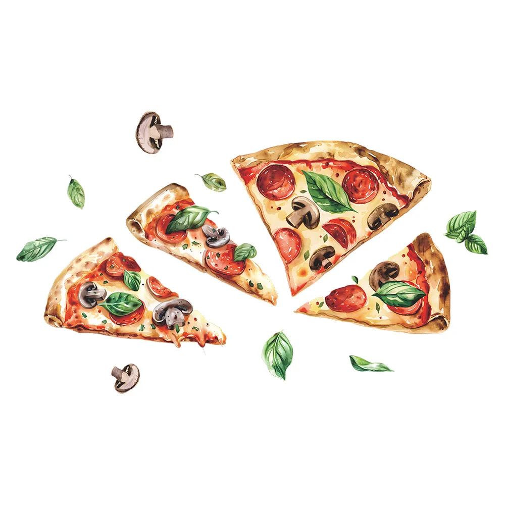 Wall Stickers Kitchen Restaurant Pizza Background Decor PVC 1PCS