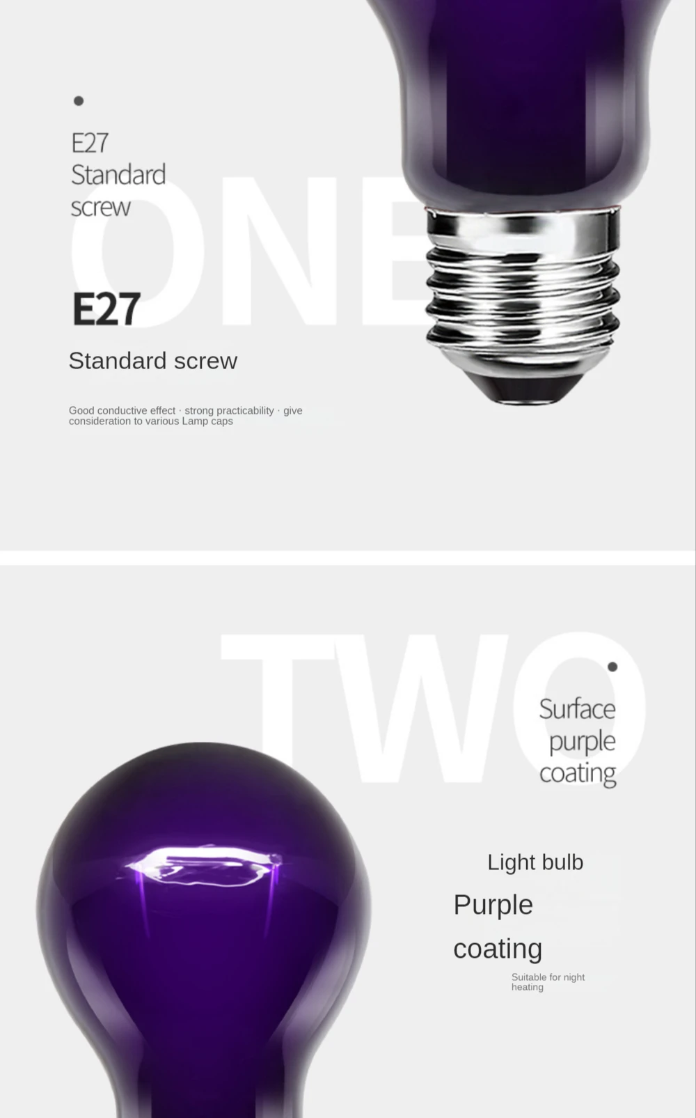 Reptile Basking Light Bulb, 100W Reptile UVA Night Heat Lamp Bulb, E27 ,Moonlight Pet Light For Lizard ,Turtle, Tortoise,Snake