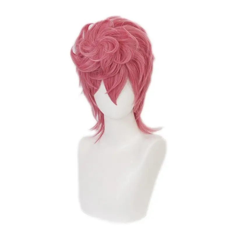

Anime Jojo'S Bizarre Adventure Trish Una Cosplay Wig Pink Short Hair Heat Resistant Synthetic Halloween Party Accessories Props