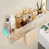 Wall Mounted Bathroom Wall Shelf with Towel Bar and 6 Hooks - Great for Bedroom Decor, Kitchen Storage , Bathroom Storage 2