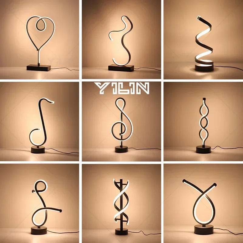 LED Table Lamp Modern Minimalist Dimmable Spiral Table Lamp 3 Color RGB Bedside Lamp Desk Light for Bedroom Living Room Office
