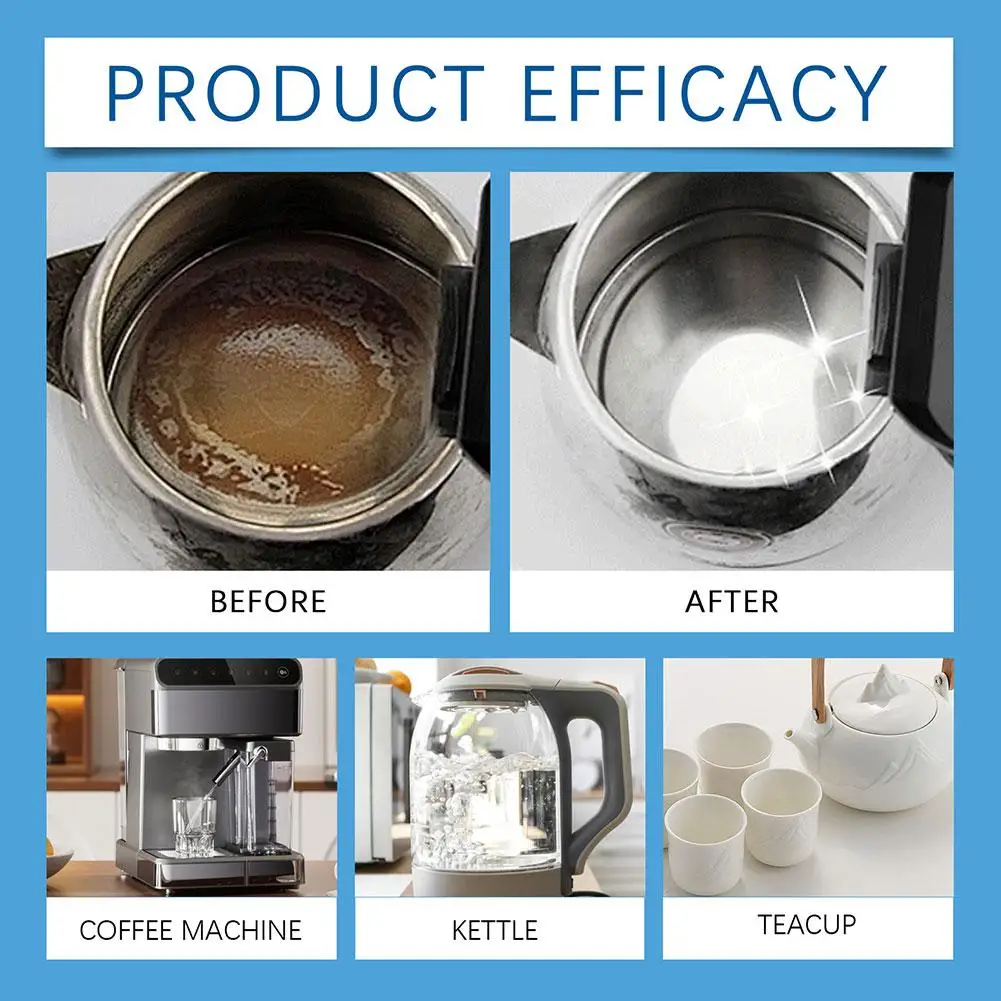 Kettle Limescale Tablet Citric Acid Scale Remover Grade Teapot Detergent Efficient & Safe Kettle Cleaning Tablets Household Too 6