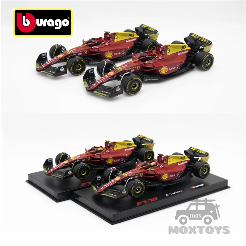 Bburago 1:43 F1 2022 SF-75 #55 C.Saniz /#16 C.Leclerc 75th