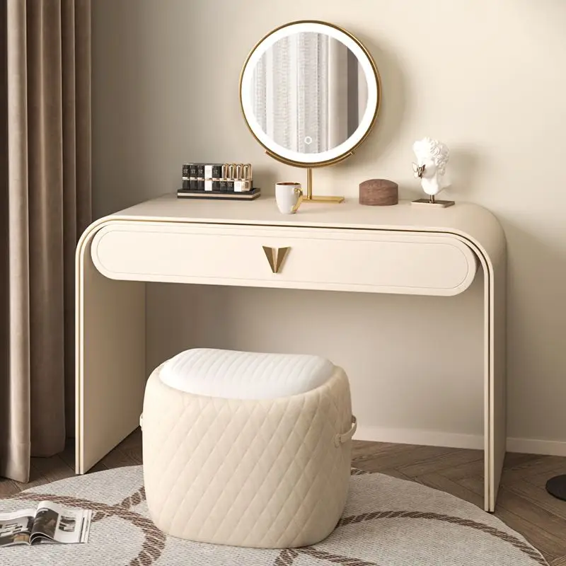 

Dresser Mirros Modern Sense Storage Bedroom With Stool Cabinet Makeup Advanced Table LED Simple Italian Minimalist Table