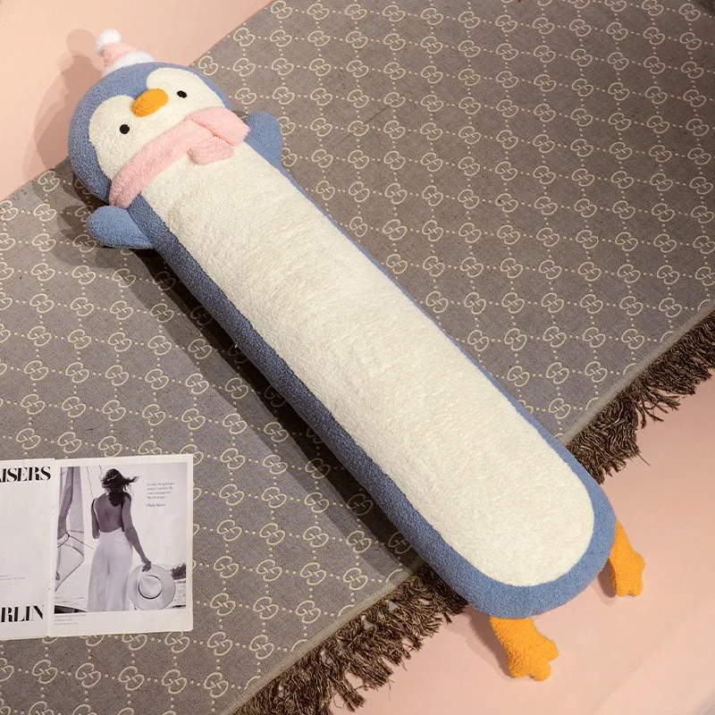 Niedliches Cartoon-langes Pinguin-Plüschkissen, gefüllt, weich, lustiger Pinguin, zum Schlafen, Dekokissen, Geschenk für Freundin – Detail 17