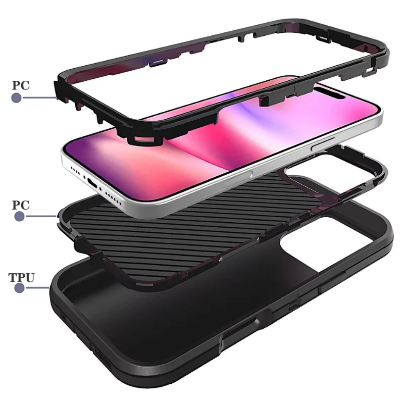 Heavy Duty Rugged Armor Shockproof Protective Case with Belt Clip
