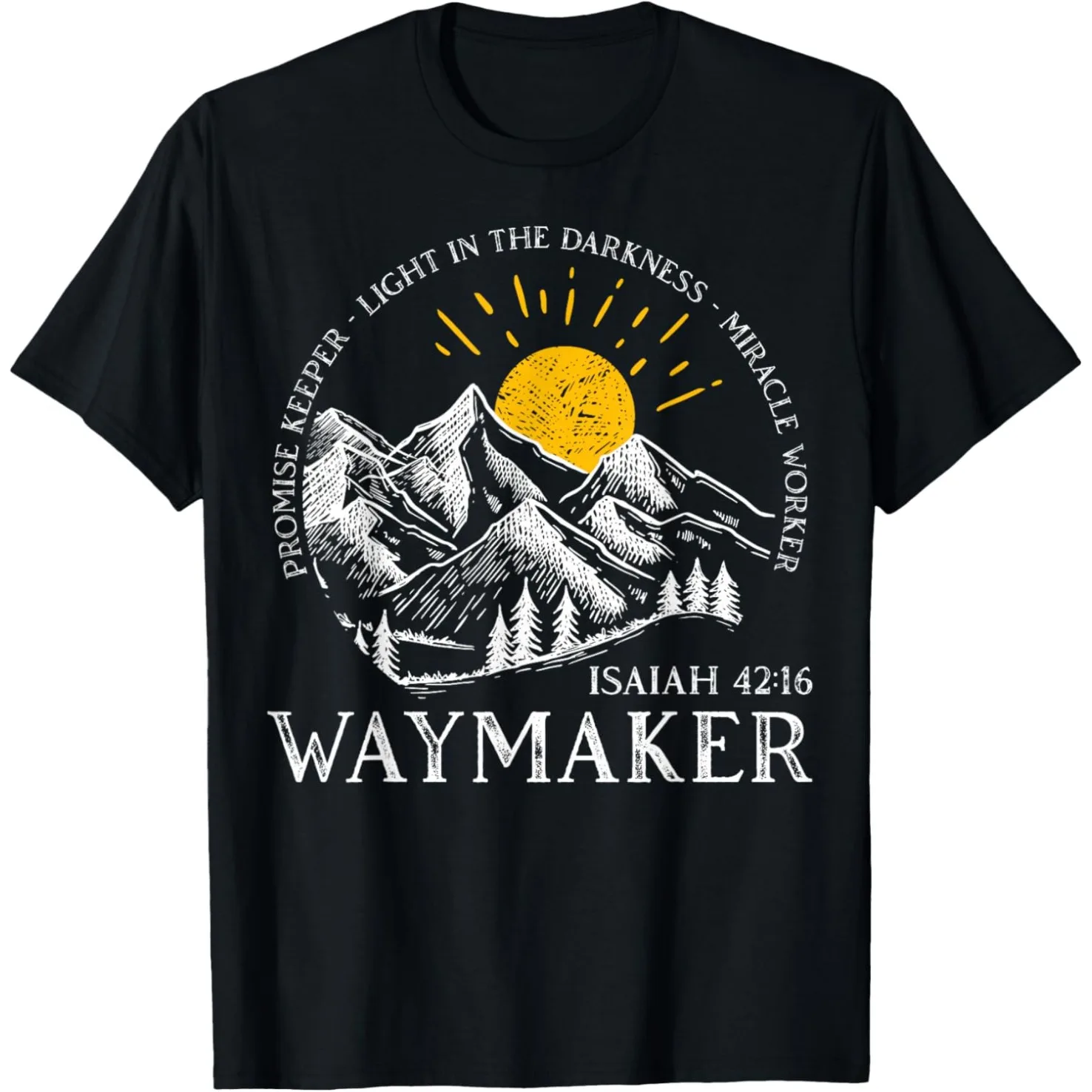 Vintage Waymaker Promise Keeper Worker Christian T-Shirts für Herren, Baumwolle, Humor, Streetwear, kurzärmelig, Unisex, lockere Kleidung