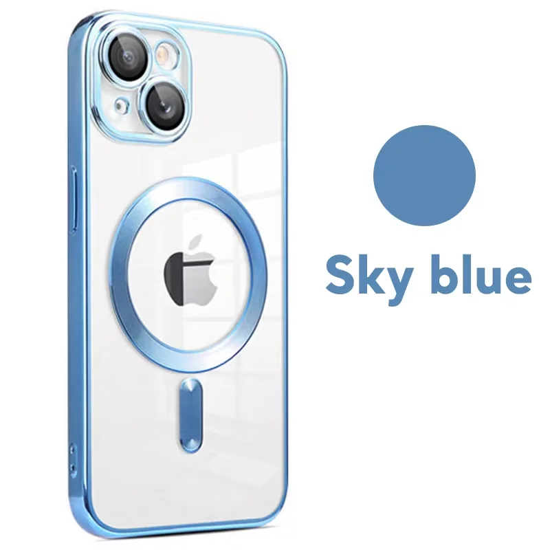 Luxury Wireless Magnetic Cover with Plated Clear Lens Protector