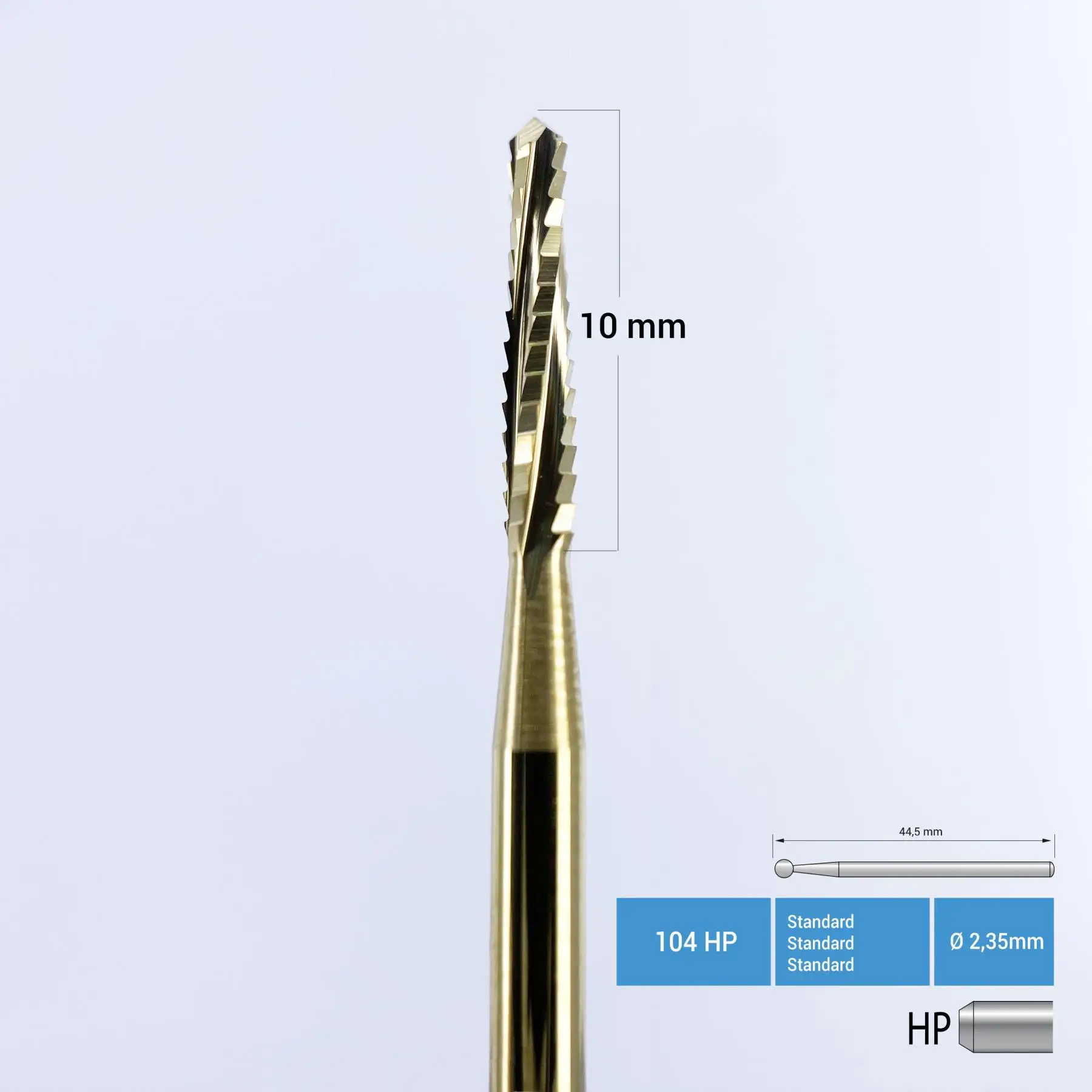 

Frank Dental - 166 HP Titanium Coated Carbide Lindeman Surgery Burs - Bone Cutter Bur - Lindemann Bone Cutter Bur - Bone Cutter