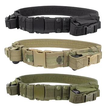 Sistema di attrezzatura da caccia Cintura tattica da uomo Supporto per la vita Cintura tattica di sicurezza per servizio di combattimento con buste per caricatori
