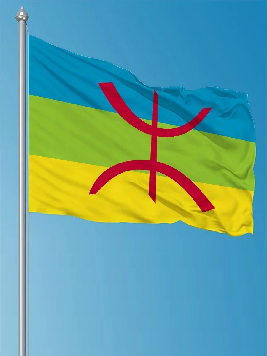 

JimonFlag 90*150cm Amazigh Flag High Quality Polyester Hanging 3x5fts North Africa Banner Amazigh Flag For Home Decoration