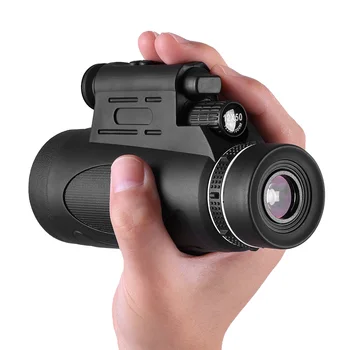 12x50 High Power Monocular Telescope with Tripod, Light & Smartphone Adapter, BAK4 Prism for Bird Watching, Hunting, Camping 1