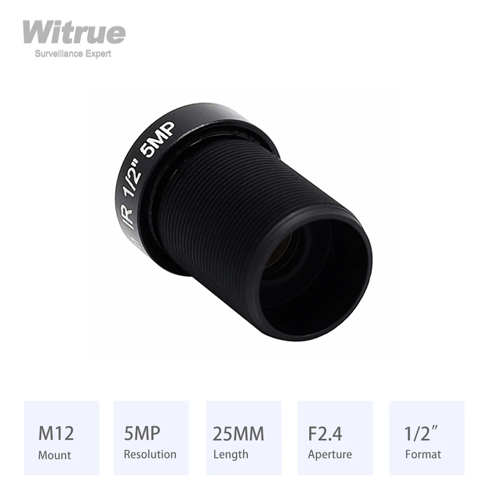 Witrue HD 5.0Megapixel 25mm M12 CCTV Lens 1/2