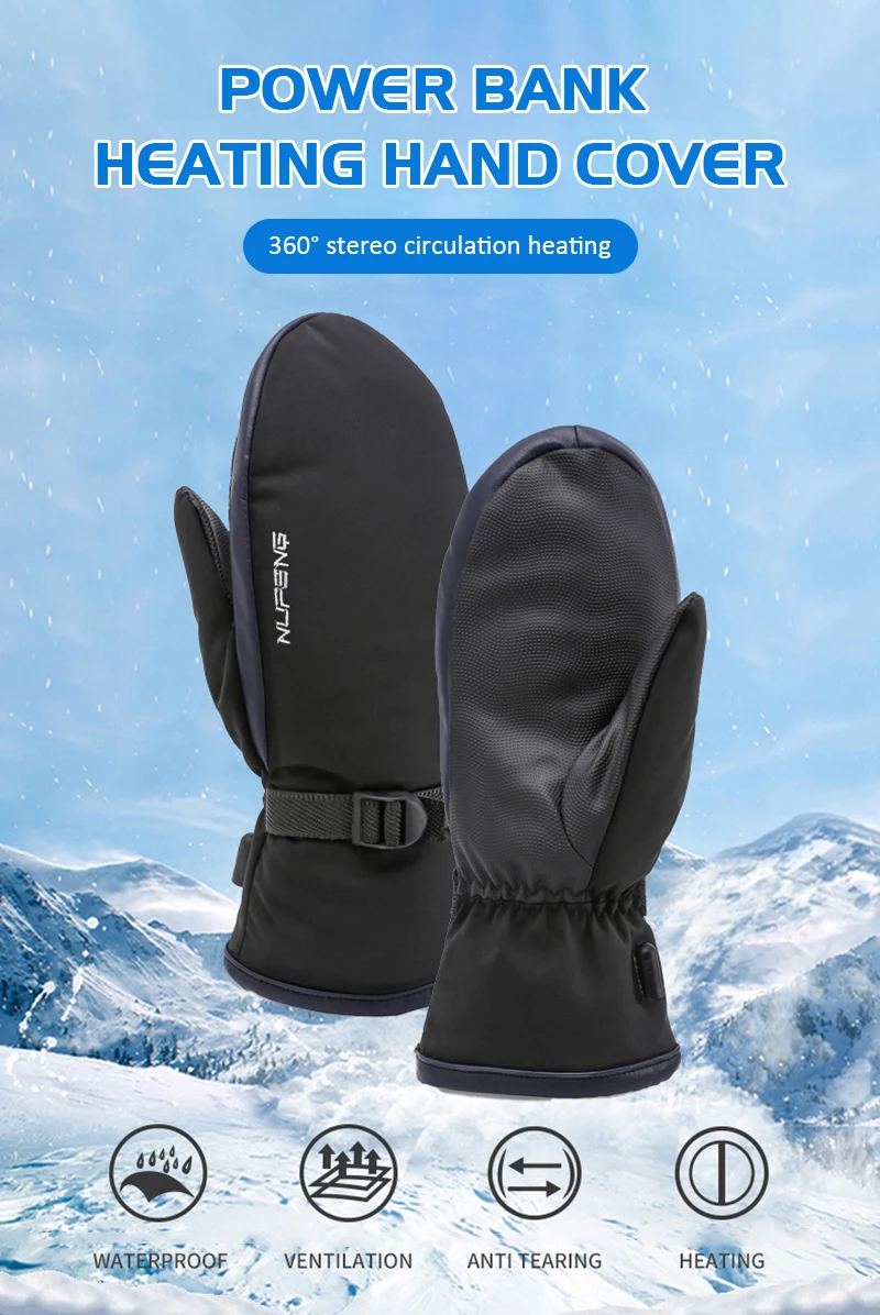 Electric Gloves Men Women USB Charging Electric Heated Winter Gloves Winter Skiing Snowboarding Can Touch Screen Snow Gloves 5