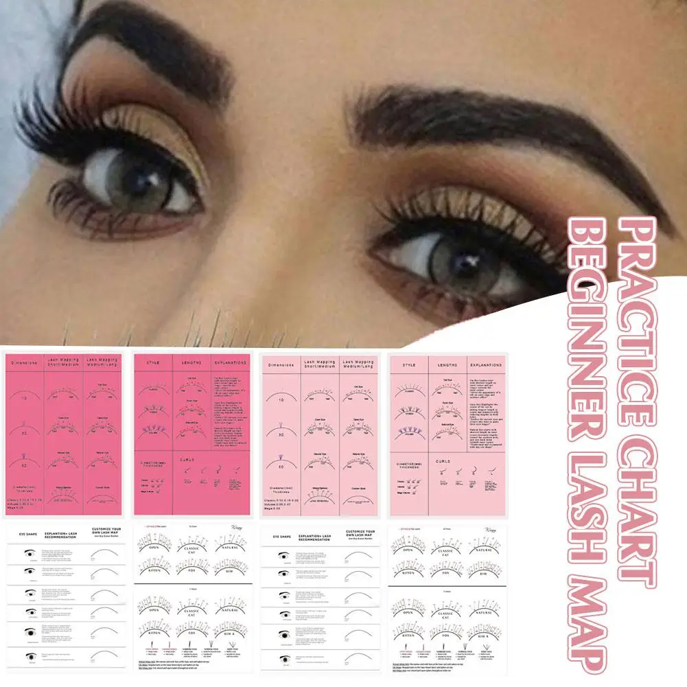 

1PCS Practice Chart Beginner Lash Map Plus 20 Pcs Eye Shape Sponge For Eyelash Extension Reusable Private Label Available P1U0