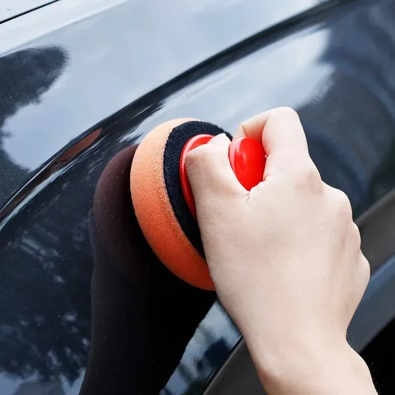 Car Polishing Sponge Car Waxing Polish Wax Foam Sponge Applicator Car Waxing Polishing Sponge Pads Power Handle Auto Detailing Cleaning Tools