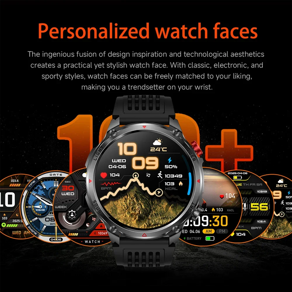2026 New T-Rex 3 Smart Watch Men 1100mAh Battery GPS Sports Compass 10ATM Waterproof Bluetooth Call Military Outdoor Smartwatch 6