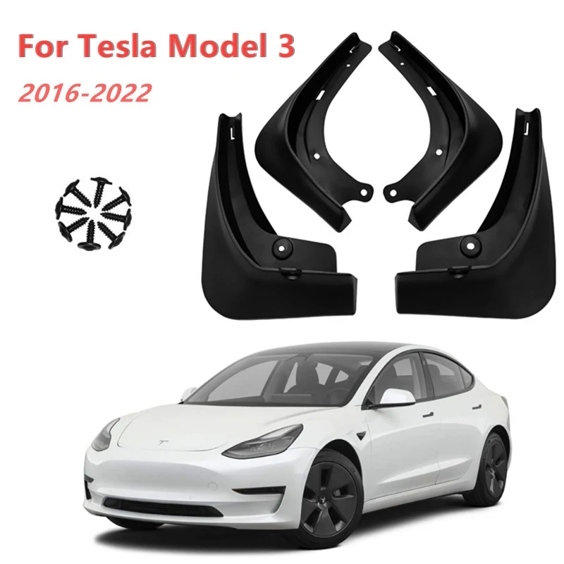 

Mudguards for Tesla Model 3 2016 2017 2018 2019 2020 2021 2022 Car Fender Mud Flap Guards Splash Mudflaps