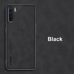 Luxury PU Leather Matte Silicone Shockproof Phone Case for OPPO F15 (Black)