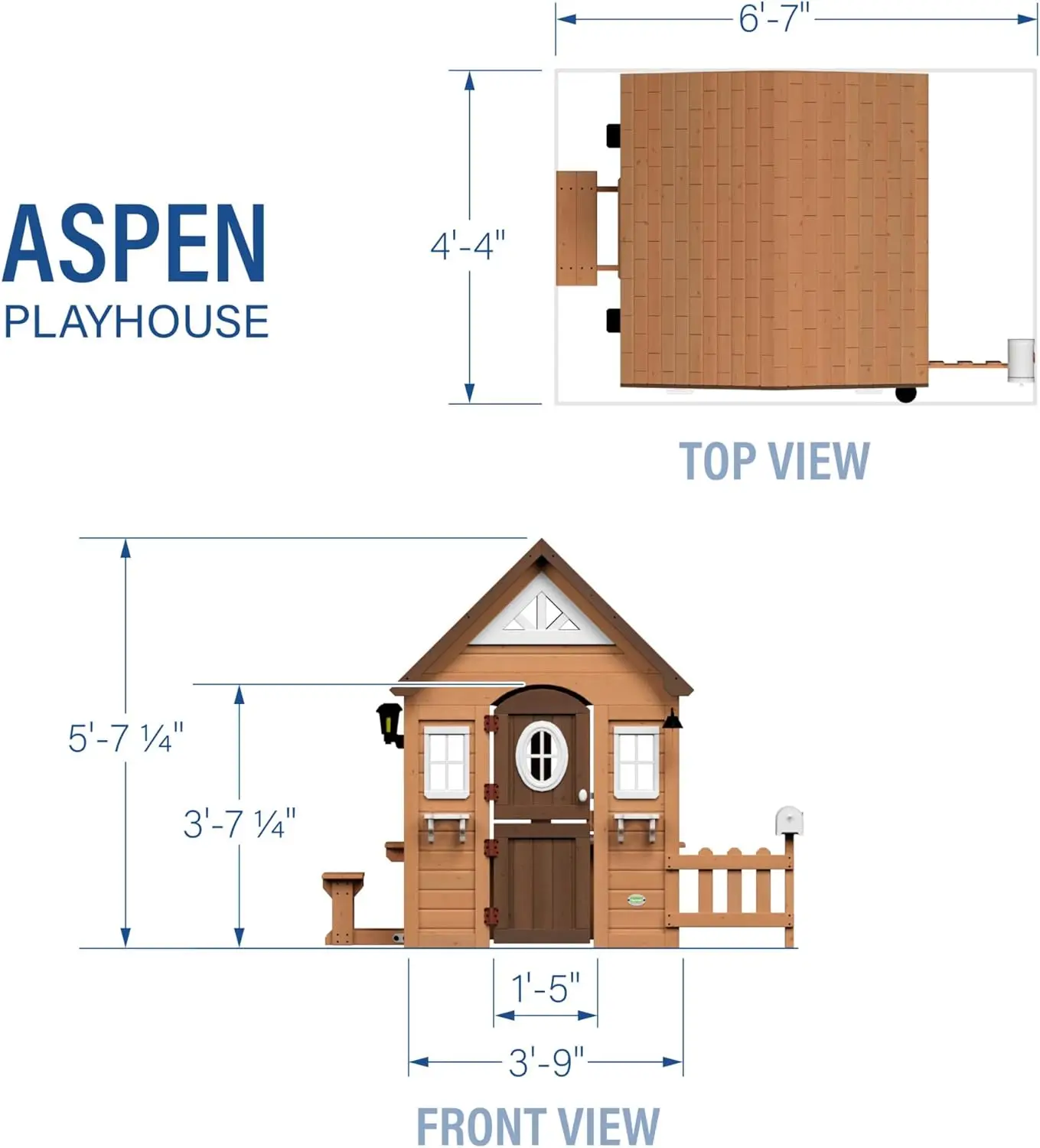 Backyard Discovery Aspen All Cedar Wooden Playhouse, Country Style, Dutch Front Door, Flower Pot Holders, Stove, Sink, Plastic 3
